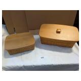 (2) Longaberger Baskets w/ Lids &