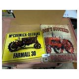 (2) Metal Tractor Advertising Signs
