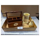 Pfaltzgraff Utensil Caddy, Small Vase &