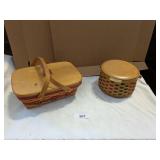 (2) Longaberger Baskets w/ Lids &