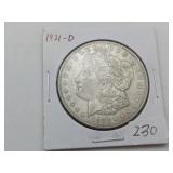 1921 D Morgan Silver Dollar