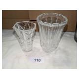 (2) Crystal Vases & Other Vases
