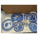 (6) Pcs. Blue & White Dishes Marked England