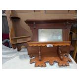 Vintage Corner Shelf, Wall Mirror/Shelf &