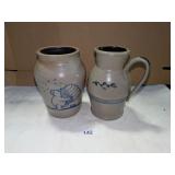 (2) Stoneware Pcs - Beaumont Brothers Crock