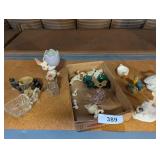 Bird Figurines, Glass Horse & Cart & Other