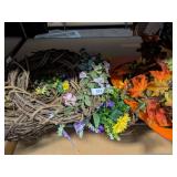 Assorted Grapevine Wreaths & Fall Decor