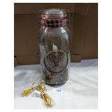 Large Ball Jar Lighted Candle Wick Lamp