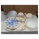Assorted Plates, (2) Tea Pots, Platter & More