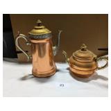Copper Coffee Pot & Copper Tea Pot