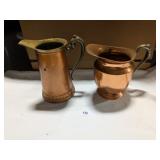 (2) Copper Pitchers