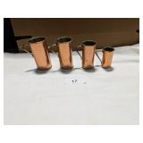 (4) Pc Vintage Copper & Brass Measuring Cups