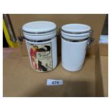 (2) White Canisters