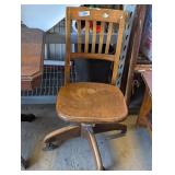 Vintage Wooden Rolling Office Chair