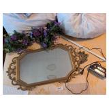 Decorative Mirror, Artificial Flowers & Other