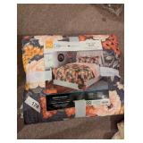Full Sized Grey Floral Quilt - New