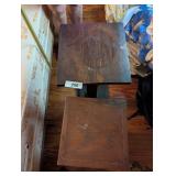 (2) Wood Hand-Crafted Plant Stands