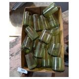 Assorted Vintage Green Glasses