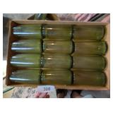 (12) Vintage Green Glasses