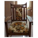 Oak Floral Padded Chair