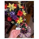 Artificial Flowers, Wreath & Vase