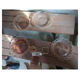 Pink Depression? Creamer, Serving Bowl & Platters