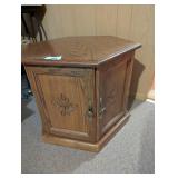 Wood Octagon Shaped End Table