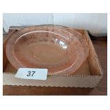 Pink Toned Serving Platter & Bowl