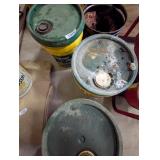 (5) Buckets of Grease & Transmission Fluid & Other