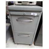 Vintage Two Drawer Metal Filing Cabinet w/