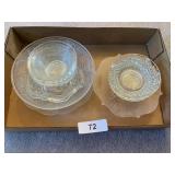 Pink Dish + Clear Glass Dishes