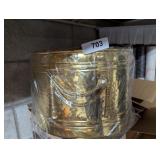 NIP Brass Tone Planter or Magazine Holder