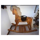 Large Handcrafted Wood Rocking Horse