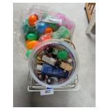 (2) Freezer Baskets w/ Plastic Easter Eggs &