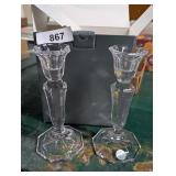 NIB Pair of Lenox Fine Crystal Candlesticks