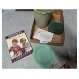 7-5/8" Jadeite Plate, Hershey Cookbook, +