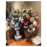(2) Large Vases + Artificial Floral