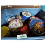 Tote w/ Lid Full of Cookie & Holiday Tins