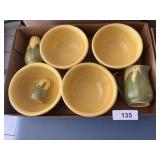 (4) Shawnee Bowls (#6), Creamer, +