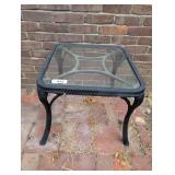 Metal Patio Side Table w/ Glass Top