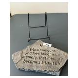 Memorial Stone w/ Wire Easel Holder