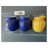 (2) Blue, (1) Yellow Creamers