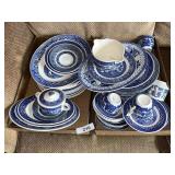 Blue & White Dishes w/ Asian Designs -*