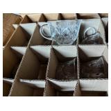 Glass Punch Bowl w/ (8) Cups & Plastic Ladle +