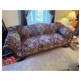 Claw Foot Tapestry Upholstered Couch