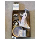 Ceramic Girl & Other Small Figurines