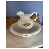 Ceramic Wash Basin & Pitcher