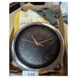 Vintage Apron, (2) Doilies, Wall Clock