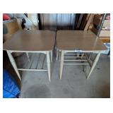 (2) Vintage Blonde End Tables & Chair