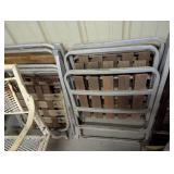 A Metal Lawn Chair, Wooden Lawn Chairs, +